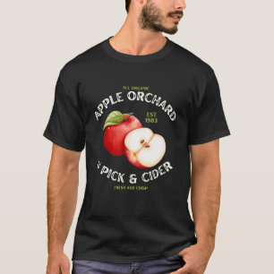 Camiseta Pomar de Maçã U Escolha Cider Fresco Fruta Orgânic