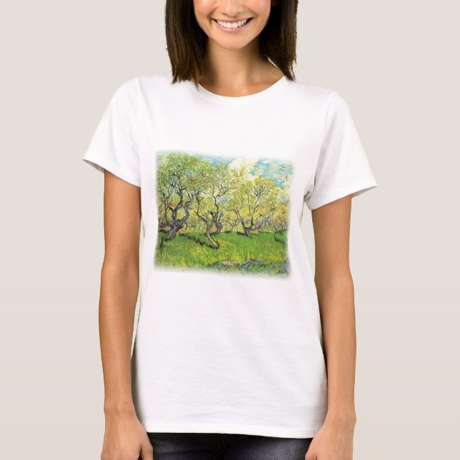 Camiseta Pomar na cópia de Blossom Van Gogh (Frente)