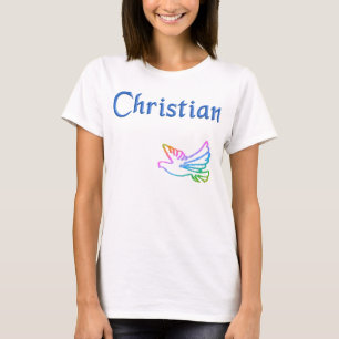 Camiseta Pomba cristã do arco-íris