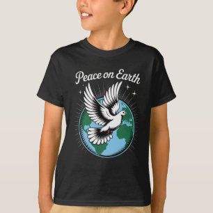 Camiseta Pomba da Paz na Terra e Globo Fé Natal Espiritual