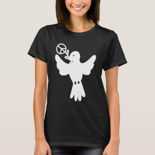 Camiseta Pomba da Paz Sinal de Paz Pombo Branco Paz