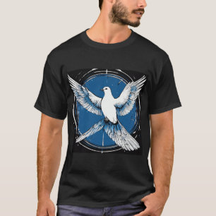 Camiseta Pomba de paz, azul branco preto