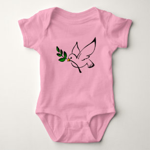 Camiseta Pomba do equipamento do bebê da paz