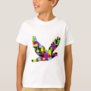 Camiseta pomba mosaica