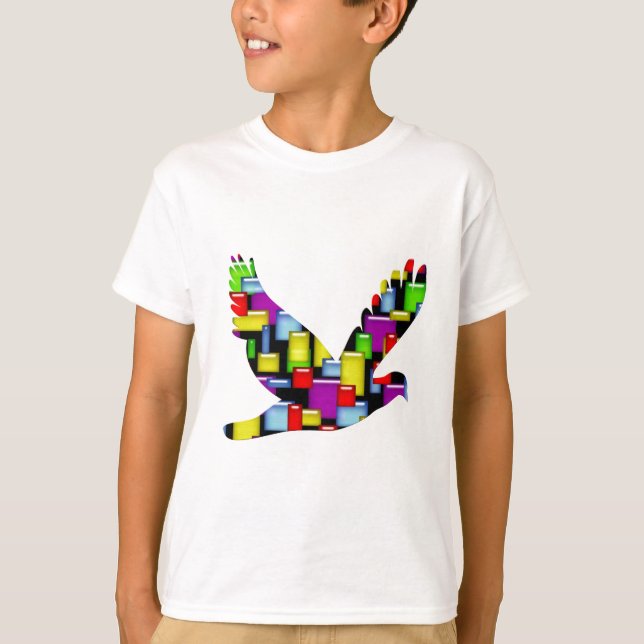Camiseta pomba mosaica (Frente)