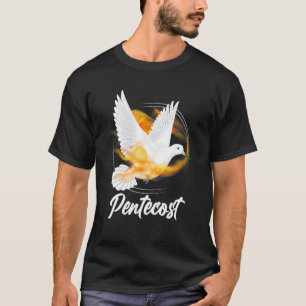Camiseta Pombas de Pentecostes Línguas Fogo Chama Espírito
