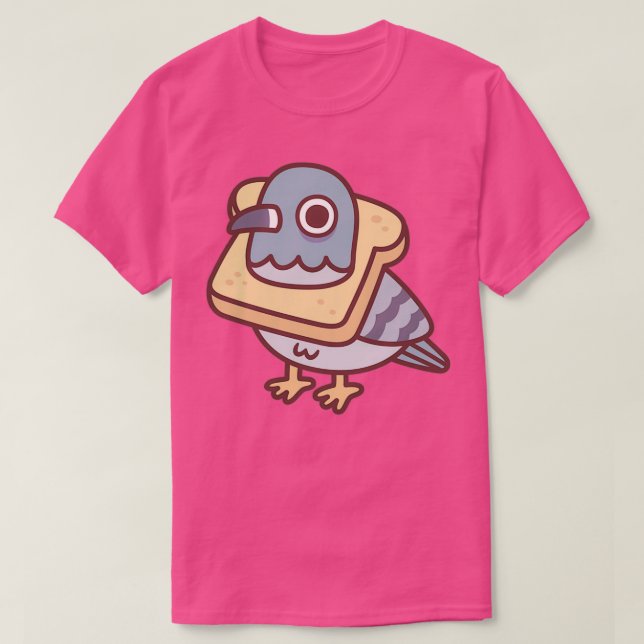 Camiseta Pombo Bonito Com Colar De Pão Engraçado 1 (Frente do Design)