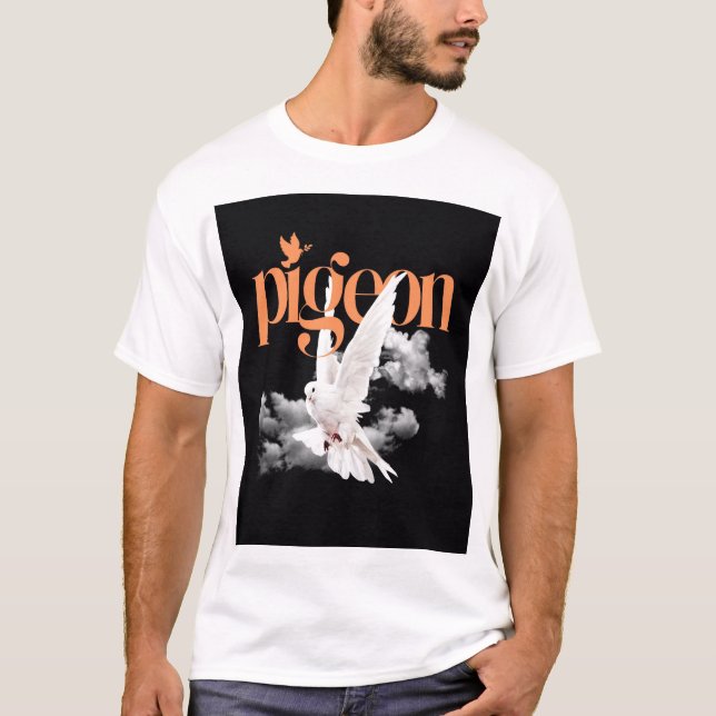 Camiseta Pombo Branco Elegante (Frente)