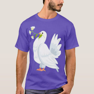 Camiseta pombo carregando flores do bife no bife 2