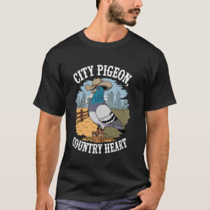 Camiseta Pombo Cidade Divertida País Coração Caubói Amante 