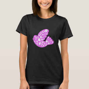 Camiseta Pombo da Paz Símbolo Hippy Flor Pássaro da Primave