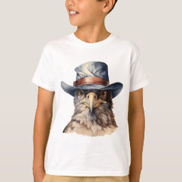 Camiseta Pombo engraçado vestindo um chapéu de cowboy, aqua