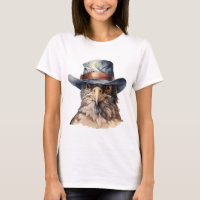 Pombo engraçado vestindo um chapéu de cowboy, aqua