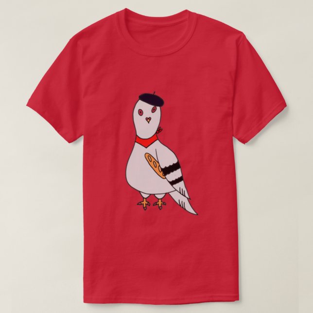 Camiseta Pombo parisiense (Frente do Design)