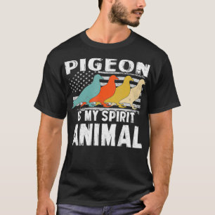 Camiseta Pombo-pombo Vintage American Flag Spirit Animal