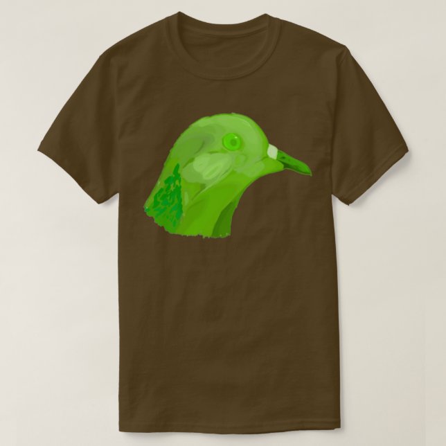 Camiseta Pombo verde-pigmento 1 (Frente do Design)