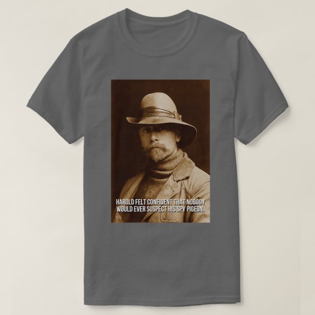 Camiseta Pombos-espião 1 (Frente do Design)