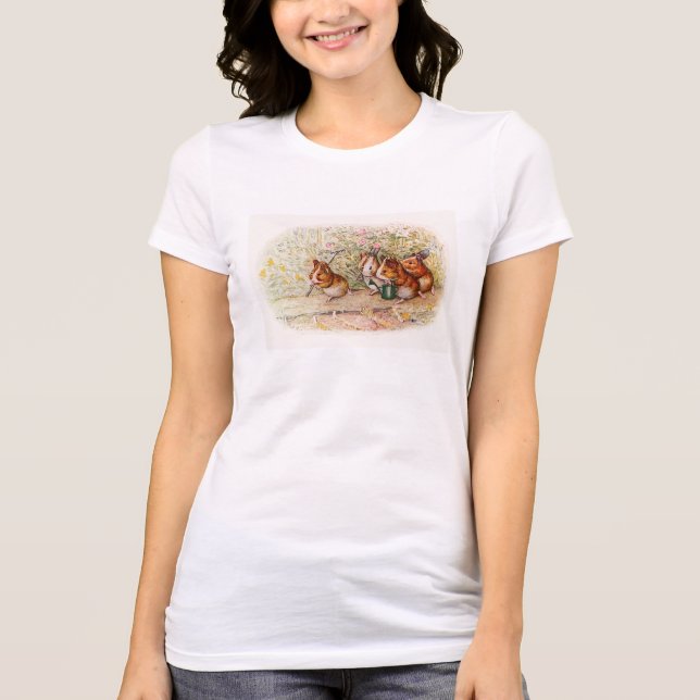 Camiseta Pombos-guineenses Plantando no Jardim (Frente)