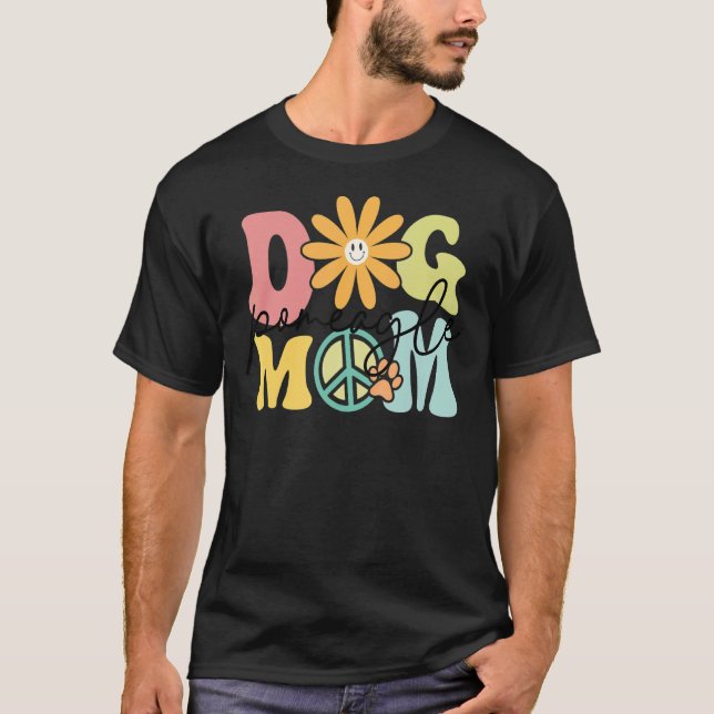 Camiseta Pomeagle Groovy Dog Mãe Mulheres Pet (Frente)