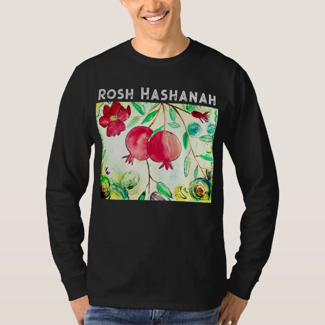 Camiseta Pomegranato Rosh Hashanah Fruta Shana Tova (Frente)
