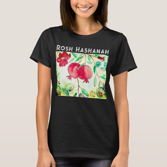 Camiseta Pomegranato Rosh Hashanah Fruta Shana Tova (Frente)