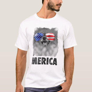 Camiseta Pomerânia 4 De Julho Merica Men American Flag Po