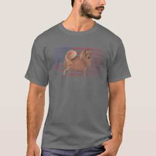 Camiseta Pomerânia - Cachorro 4 De Julho Americano Flag Ame