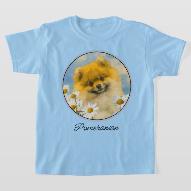 Camiseta Pomerânia em Pintura de Dísias - Arte de Cachorro  (Postura )