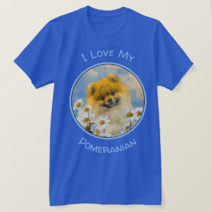 Camiseta Pomerânia em Pintura de Dísias - Arte de Cachorro