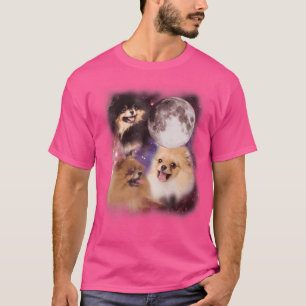 Camiseta Pomerânia Howling Moon Dog Parody Three Wol