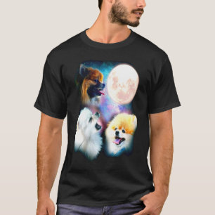Camiseta Pomerânia Howling Moon Three Wolves Moon Tee