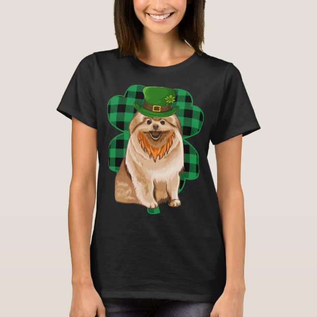 Camiseta Pomerânia Leprechaun Dia de São Patrício Lucky Clo (Frente)