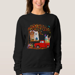 Camiseta Pomerânia Vestindo Caminhão Vermelho Coelho Orelo 