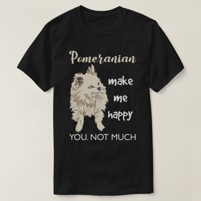 Camiseta Pomeranian faz-me feliz (Frente do Design)