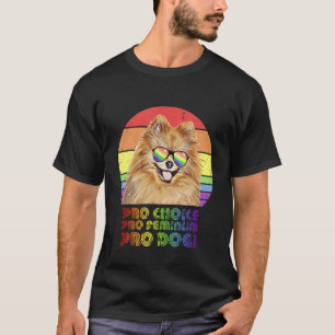 Camiseta Pomeranian Pro Choice Pro Feminismo Pro Cães Lgbtq