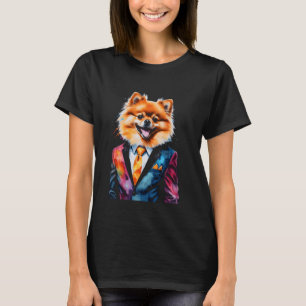 Camiseta Pomeraniana Suit Dog Colorny Funny Animal Art Prin