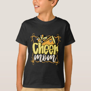 Camiseta Pompões de Arco Amarelo Coquete Mama Mamãe Cheer