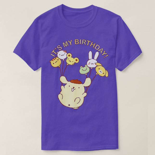 Camiseta Pompompurin É Meu Aniversário (Frente do Design)