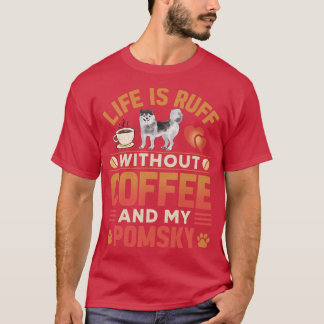 Camiseta Pomsky Dog E Café