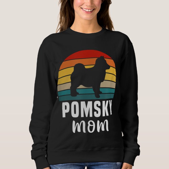 Camiseta Pomsky Mãe Funny Dog Proprietário Retro Dog Lover  (Frente)