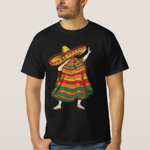 Camiseta Poncho Mexicano Dabbing Cinco De Maio Festa da Fes
