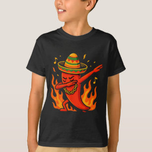 Camiseta poncho mexicano dabbing cinco de maio menino