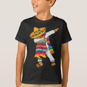 Camiseta Poncho Mexicano Dabbing De Mayo Crianças Menino Me