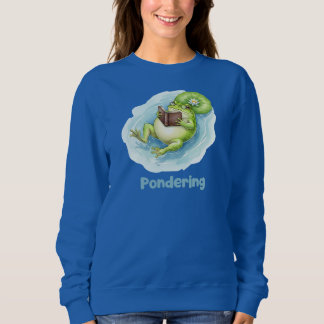 Camiseta Pondering Frog Reading Book