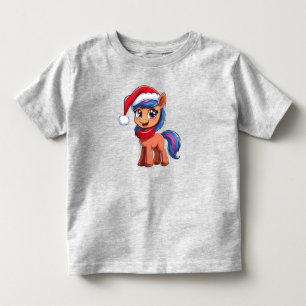 Camiseta Pônei de desenho animado fofo com chapéu e cacheco