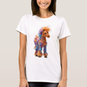 Camiseta Pônei do Pôr do Sol Arco-íris Majestoso Mulheres
