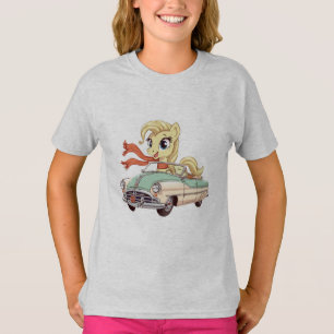 Camiseta Pônei passeando em um carro conversível vintage