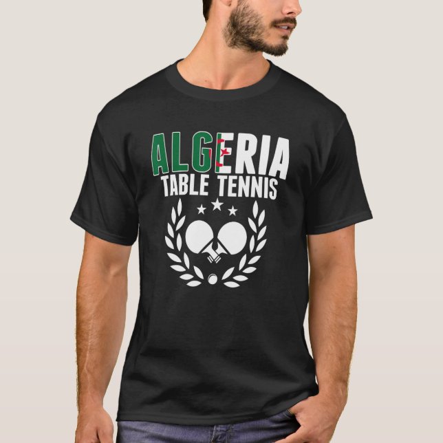 Camiseta Pong Argelino Tênis de Mesa da Argélia Suportado (Frente)