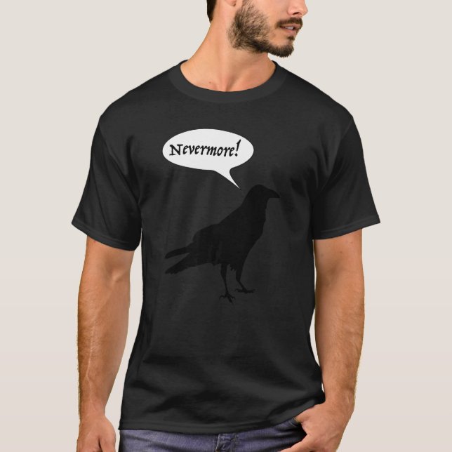 Camiseta Ponha A Raven Nunca Mais Do Poema De Edgar A (Frente)