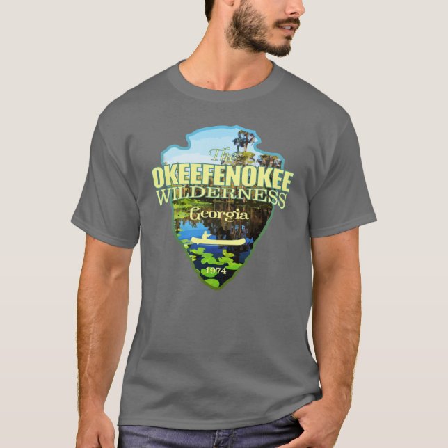 Camiseta ponta de flecha do Okefenokee Wilderness (Frente)